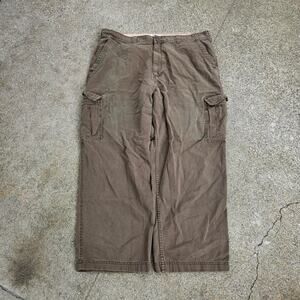 Vtg Y2k OLD NAVY Earthtone Minimal Baggy Surplus Cargo Pants Tagged 42 x 30